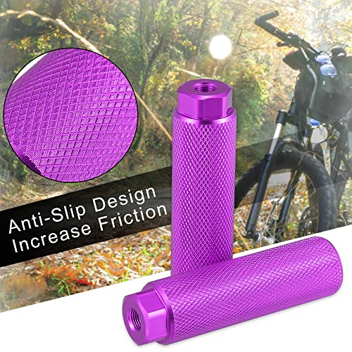 Purple Aluminum Alloy Rear Bike Foot Pegs for BMX MTB & Bicycle - 3/8 Inch Fit