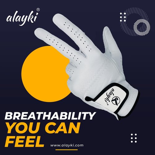 Alayki Birdie Premium Golf Glove for Left Hand - 100% Natural Sheep Leather - Superior Grip & Comfort - Lightweight, Breathable, Durable for Men & Women Golfers (Medium, Left)