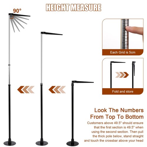 Zovcsxn Horse Measuring Meter Stick Pole Bending Poles for Horses Accurately Measure The Height of Horse Measures 7H to 18H