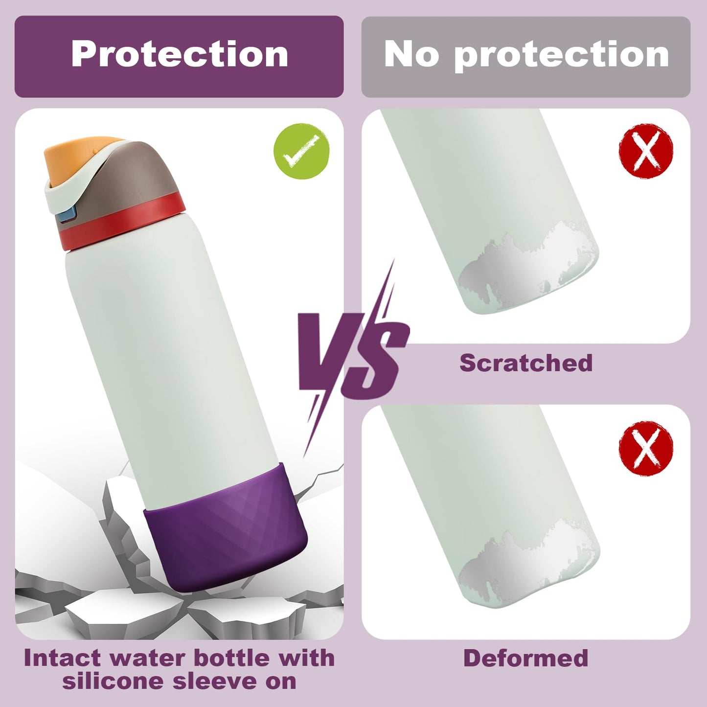 Silicone Boot for Owala Water Bottle 32 oz, Anti-Slip Protective Sleeve for FreeSip/Twist/Flip Stainless Steel Water Bottles Accessories