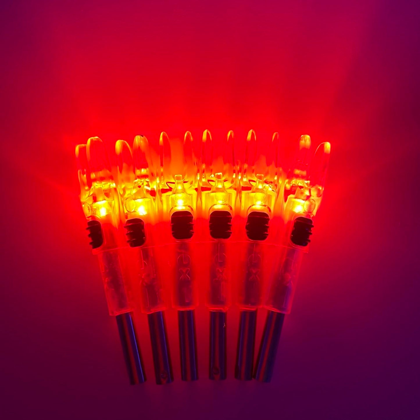 LEANPRO 6Pack Lighted Nocks for Arrows .204".233".244".246" Inside Diameter Lighted (X Lighted Nocks with ON/Off Switch, Red)