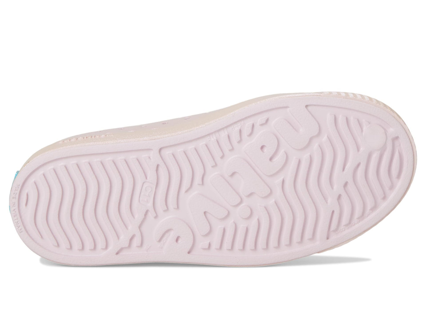 Native Shoes Kids Unisex Jefferson Juniper (Toddler), Barely Pink/Barely Pink/All Over Shine, 7 Toddler M