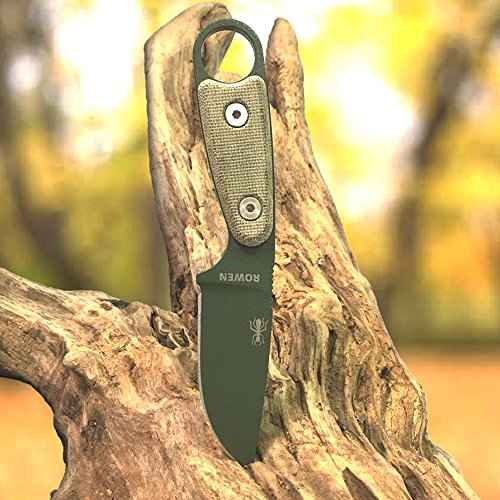ESEE Knives Izula-OD w/Handle, Molded Polymer Sheath, and Clip Plate (Grey Canvas Micarta Handle/OD Blade/Black Sheath)