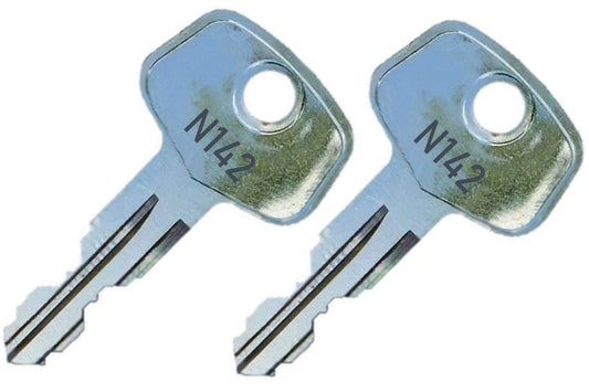 2 Thule N142 Replacement Keys - Roof Racks, Rails, Cargo Box, Carriers, Crossbars, Haulers, Bags (Codes N001-N250 or N001R-N250R) Better Than OEM!