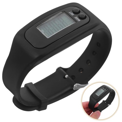 MOLUCKFU Fashionable Silicone Pedometer Watch for Walking Running Lightweight Step Counter Bracelet with Display Durable Fitness Tracker for Outdoor Activities