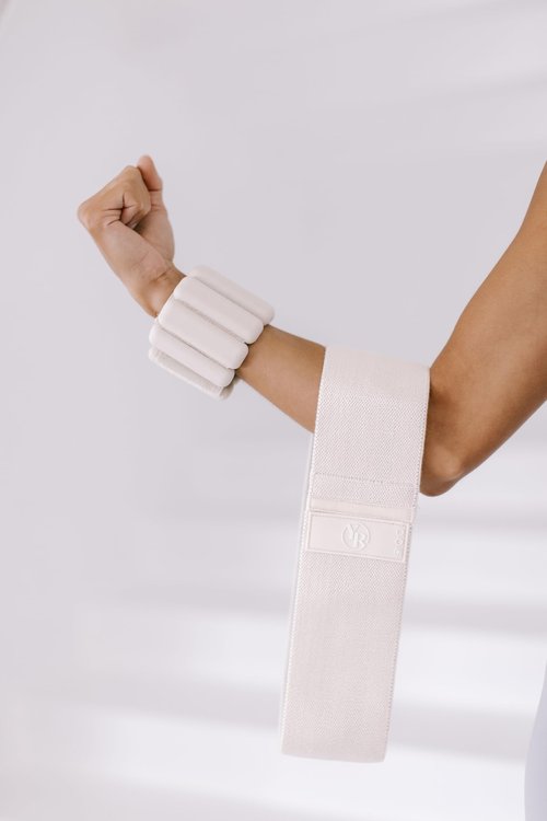 Your Reformer Fabric Booty Band Set for Pilates and Other Workouts- 3 Levels of Resistance 100% Latex Free- Beige