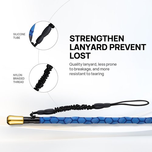 TRHUNTER Carbon Fiber Fishing Gaff Saltwater Fish Gaff with S316 Stainless Steel Fishing Hook (Blue Gaff - 4'8'' - 4'' Hook)