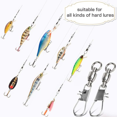AMYSPORTS Fishing Swivels with Interlock Snap Ball Bearing Swivels Saltwater Freshwater Fishing Tackle Leader Lure Jigs Line Connector 25pcs 20lbs