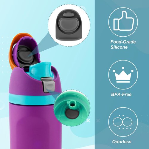 3pcs Bottle O Seal Ring & 3pcs Gasket Replacement Stopper for Owala FreeSip Cap, Silicone Water Bottle Plug Stopper BPA Free Top Lid Mouth Parts Compatible with Owala FreeSip 24oz 32oz (Grey 1)