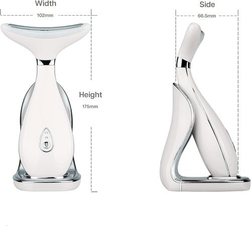 VRAIKO Lily Neck Face Massager, Face Sculpting Tool, Skin Rejuvenation Device with Thermal, Triple Action LED and Vibration, for Anti-Aging, Lifting and Tightening Sagging Skin (Pearl White)