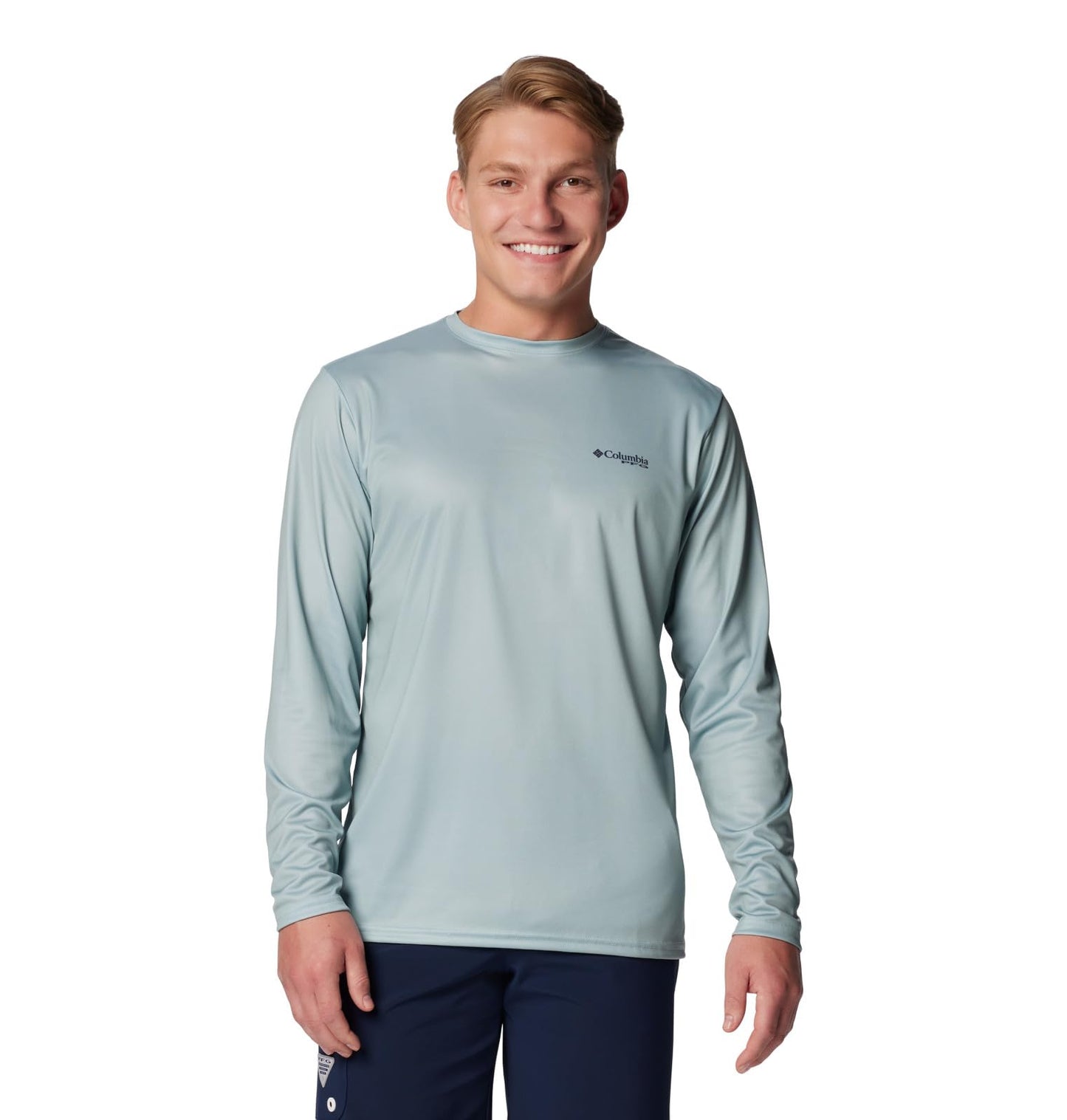 Columbia Men's Terminal Tackle PFG Blackline Long Sleeve, Crushed Blue/Blackline Trout, X-Large