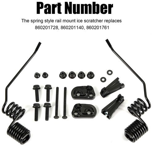 Spring Style Rail Mount Ice Scratchers, Snowmobile Ice Snow Scrtchers Kit Snowmobile Ice Sratchers for Ski-Doo, Replace OEM# 860201728