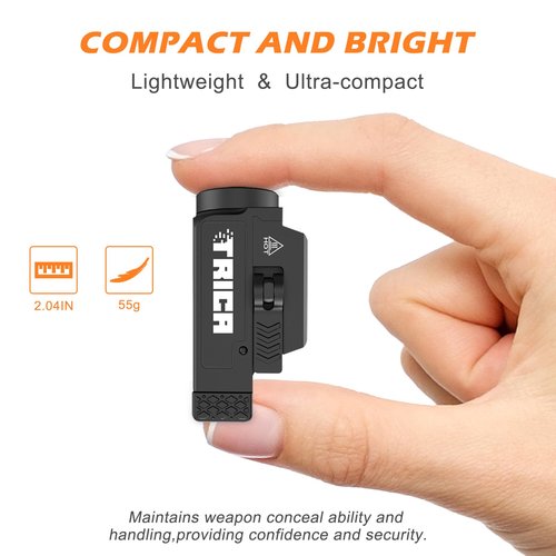 800 Lumens Compact Pistol Light, USB Rechargeable Rail-Mounted Tactical Gun Flashlight for Handguns, Quick Release Mini Weapon Light Compatiable for 1913,GL Style Full Size and Compact Rail