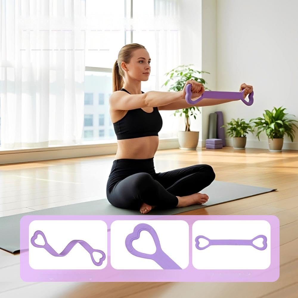 3PCS Resistance Bands Figure 8 Exercise Bands for Women, 2026 Elastic Bands for Working Out Arm Back Shoulder Training Elastic Ropes,Exercise Equipment for Yoga Pilates (3PCS)