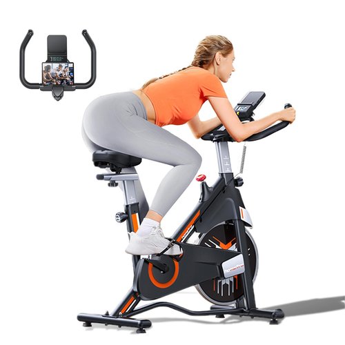 Hometro Stationary Exercise Bikes for Home, Magnetic Resistance,330 LBS Maximum Capacity, Quiet and Stable Indoor Cycle Bikes, Adjustable Digital Monitor & Phone Bracket & Comfortable Seat for Home