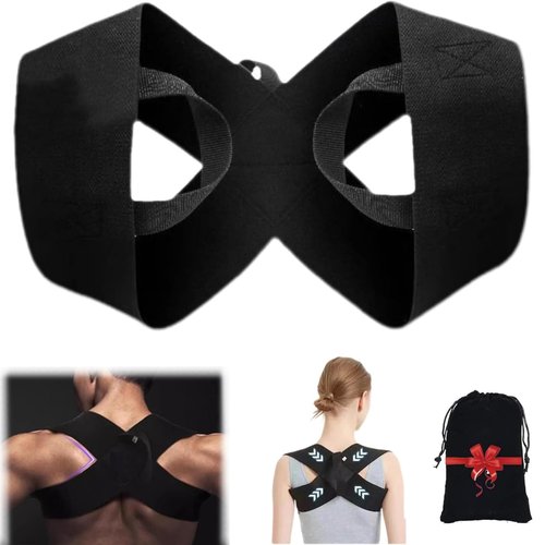 OLITE Fitness Heavy Shoulder Straps, for Weight Training, Bench Presses, Shoulder Training, Press Lifts, Chest Straight, Straight Back Correction, Open Shoulder Assist Straps (Black, Medium)
