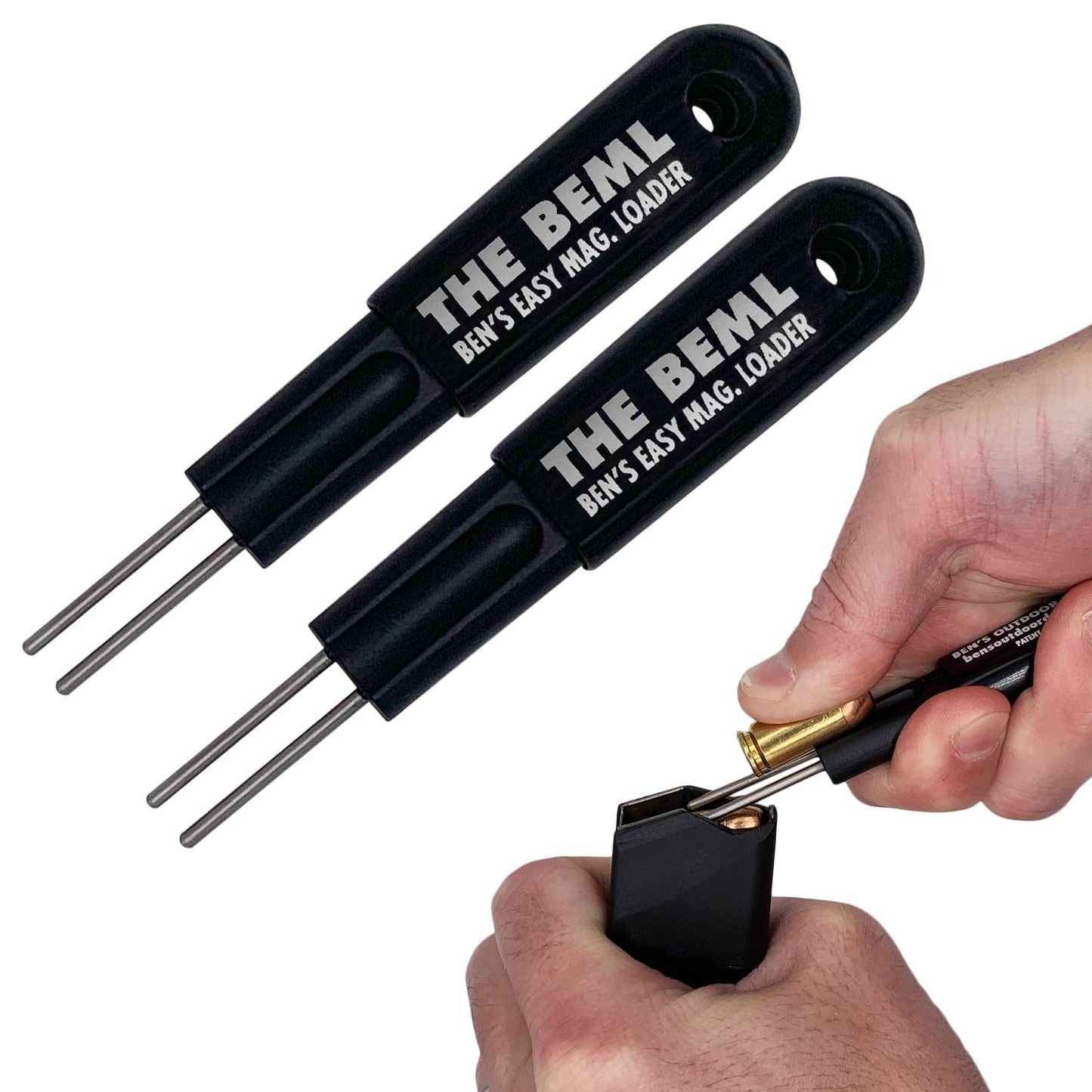 The BEML Fastest and Easiest Way to Load a Magazine, Fits All Calibers - Universal Magazine Loader (2 Pack)