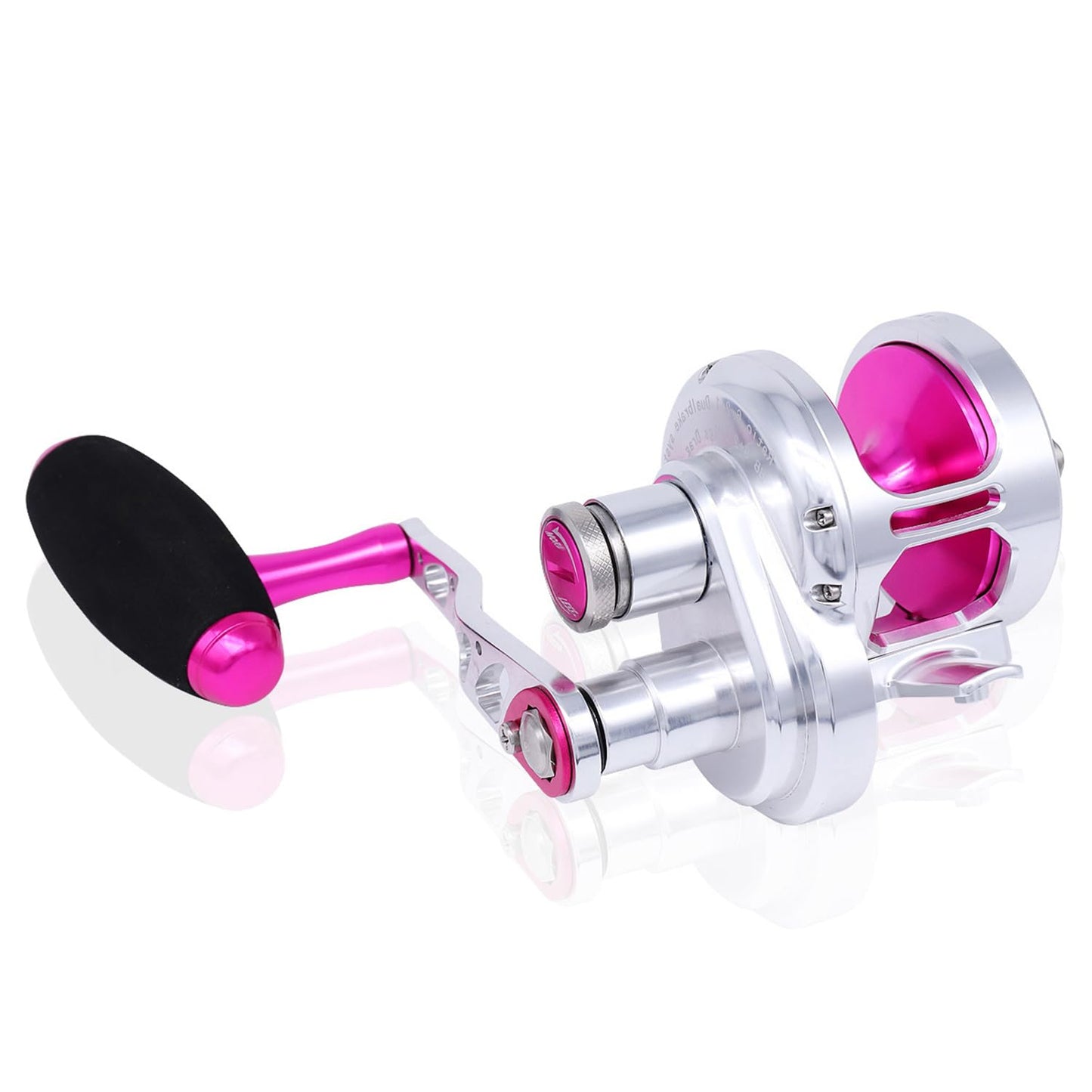 TRUSCEND Aluminium Alloy Full Metal Fishing Reel, Slow Jigging Reels 2000 Series, Left/Right Interchangeable 6.3:1 Sea Fishing Gear 9+2BB Trolling Reel (hotpink, Right Hand)