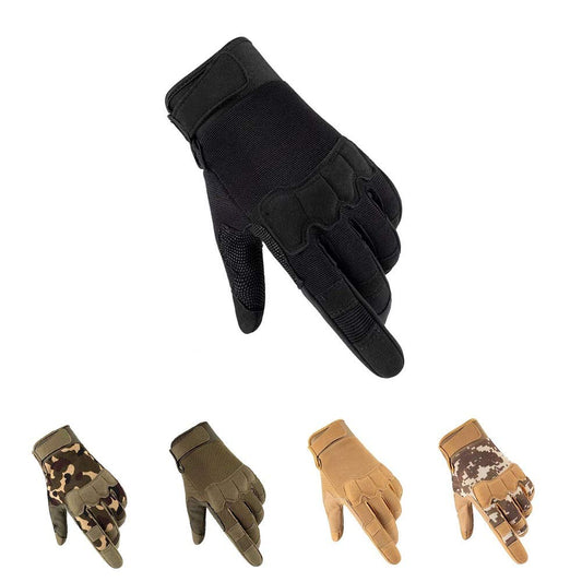 HYCOPROT Full Finger Tactical Gloves, Touch Screen Knuckle Protective Breathable Lightweight Outdoor Military Gloves for Shooting, Hunting, Motorcycling, Climbing (Medium, Black)