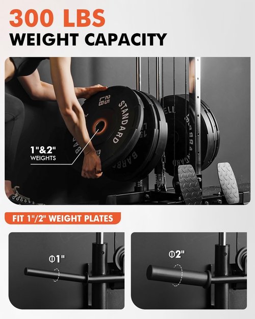 Mikolo Wall Mount Cable Station, Cable Crossover Machine with Dual Pulley System and 18 Adjustable Positions for Home Gym Fitness Equipment, Black New