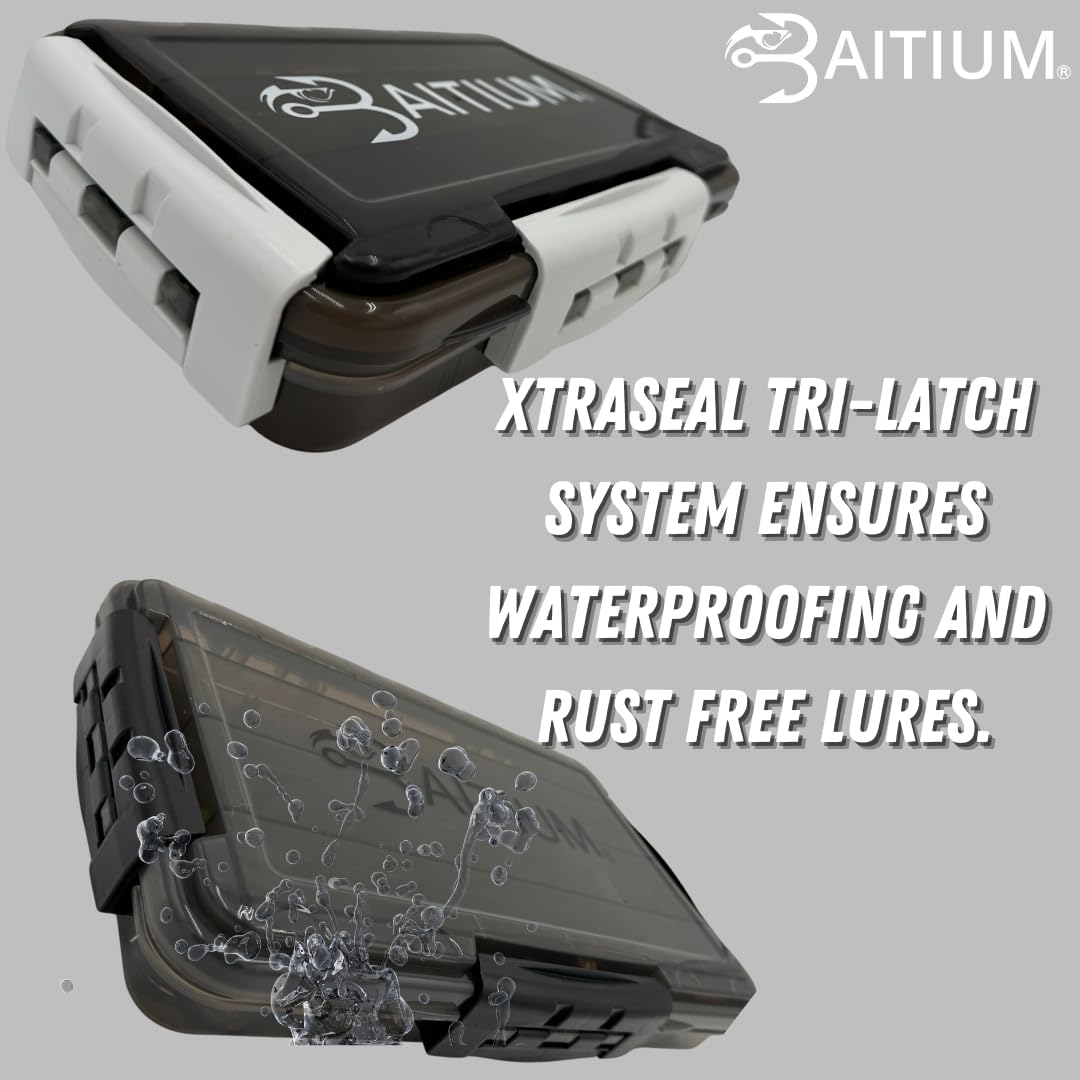 Baitium XTRAseal Waterproof Fishing Tackle Box Organizer, Tackle Boxes With Dividers, Tacklebox for Fishing, 3600 Tackle Trays, Fishing Gear (2 PACK 3600 (Tray Size : 10.6" x 6.7" x 2"))