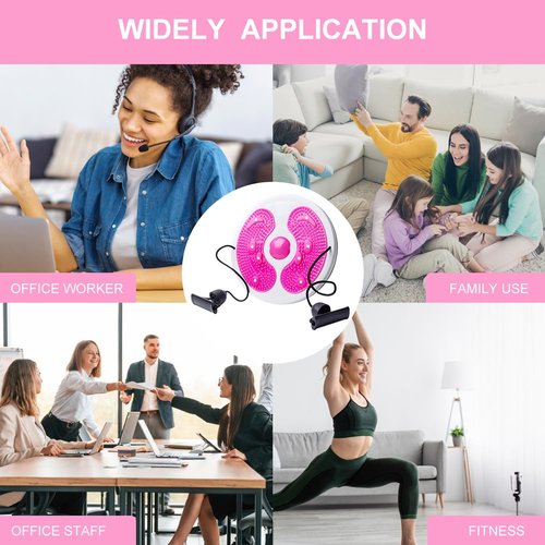 Ab Twists Waist Disc Board Adjustable Waist Trainer Twi-sting Disc with Handles Waists Slimming Balance Rotating Discs for Slimming Arms Hips and Thighs(COLOR:pink)