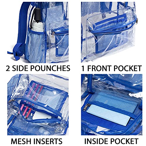 Heavy Duty Clear Backpack for School, 16 Inch Transparent Bookbag