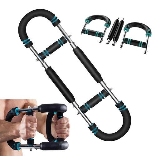 Twister Arm Trainer,Chest Workout Equipment,Chest Trainer For Men,With Ergonomic Design, Durable High-Strength Metal Spring, For Targeting Arms, Chest, Back, Legs, And Shoulders(Black & Blue)