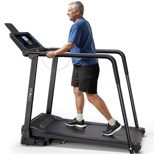 Thalorus Walking Treadmill for Seniors with Full-Length Safety Handrails, Foldable for Small Spaces & Joint-Friendly Deck | Features Reverse-Walk Technology for Balance Training (TPB-3090)