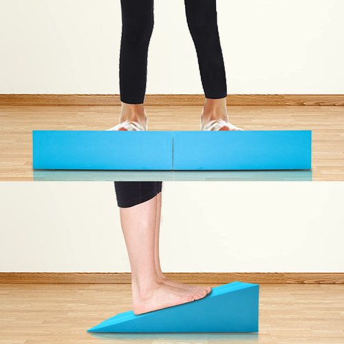 DEAYOU 2 Pack Yoga Foam Wedge, 13" EVA Foam Wedge Block for Exercise, Knee Pad, Wrist Back Support (Blue)