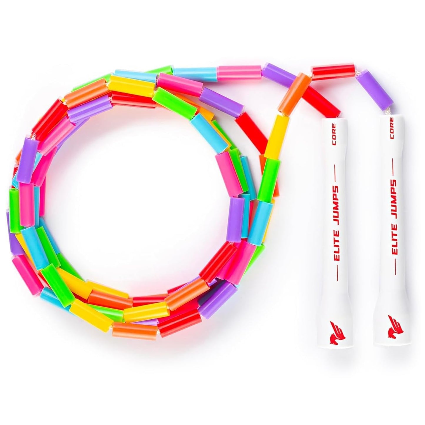 Elite Jumps Beaded Kids Jump Rope, Adjustable, Rainbow, 7 ft