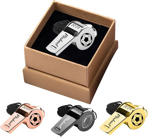 Nergaebe Personalized Whistle with Name for Coach, Custom Name Whistle with Lanyard for Women Men, Stainless Steel Sports Whistles, Appreciation Gift for Coach, Reference, Teacher, Sports Lover