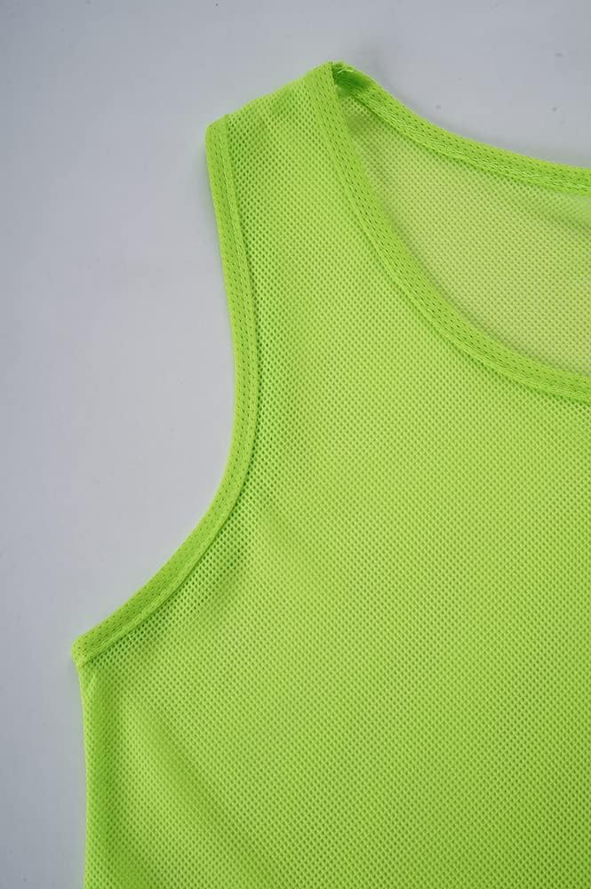 12 Pack(1-12) Numbered Jerseys/Soccer Bibs/Scrimmage Pinnies/Team Training Vest for Adult Youth Kids.