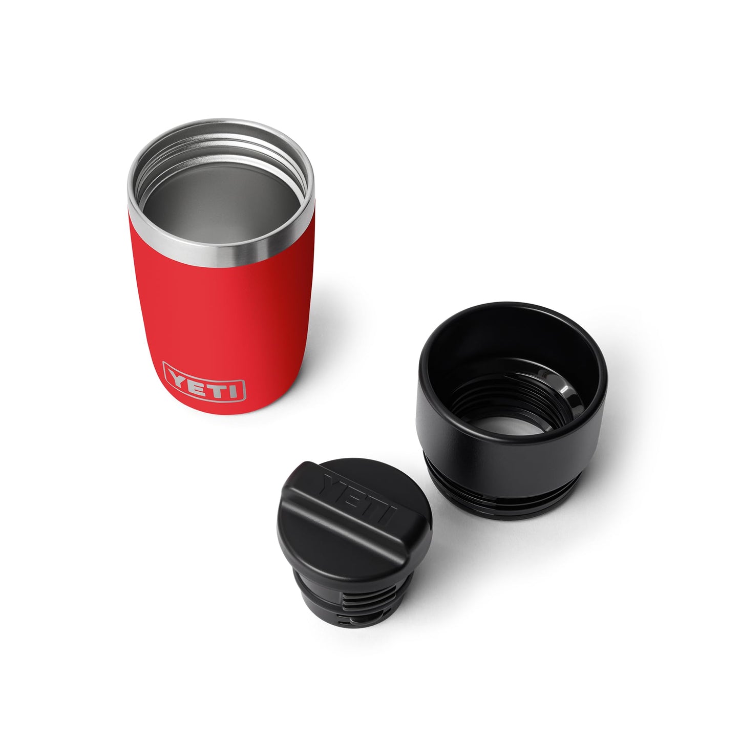 YETI Rambler 8 oz Travel Bottle, Stainless Steel, Vacuum Insulated with Leakproof Commuter Cap, Rescue Red
