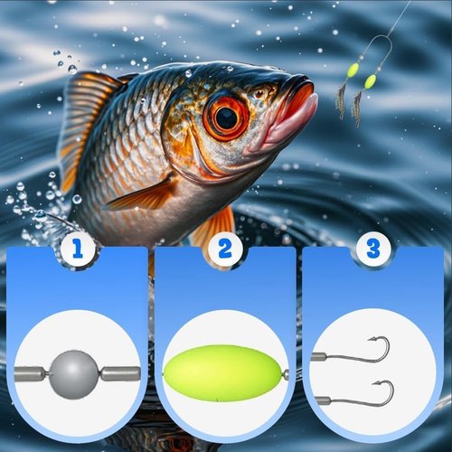 3PC Double-Hook Reverse Bottom Rig, Upgraded Swimming Bait for Freshwater Saltwater, Fishing Lures for Beginners Amateurs and Professionals Outdoor