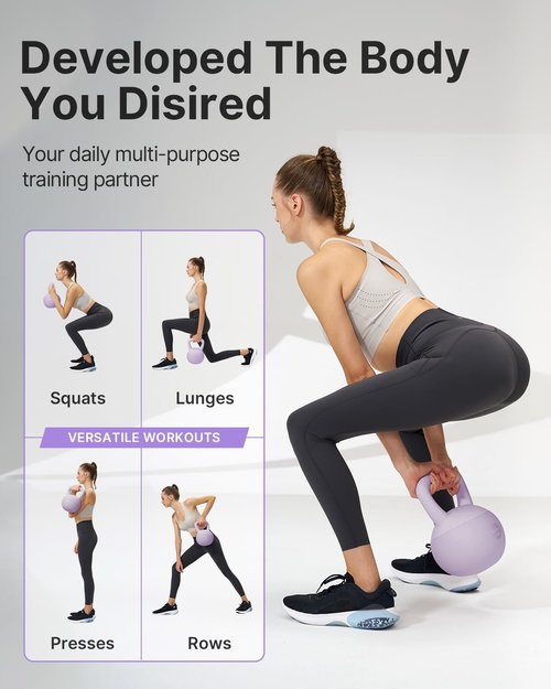 YOTTOY Soft Kettlebell,Kettlebell Anti-Slip Grip Weight for Home Workouts, Kettlebells Set Strength and Safety Guaranteed (Purple, 20 LB)