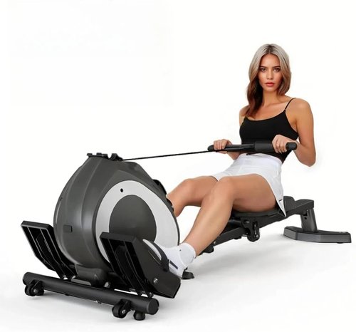 NAYSAYE Rowing Machine for Home, Magnetic Rower Fitness Machine with Quiet Resistance, App Compatible Foldable Rower Home Use, Work Out Equipment for Burn Fat & Sculpt Muscles
