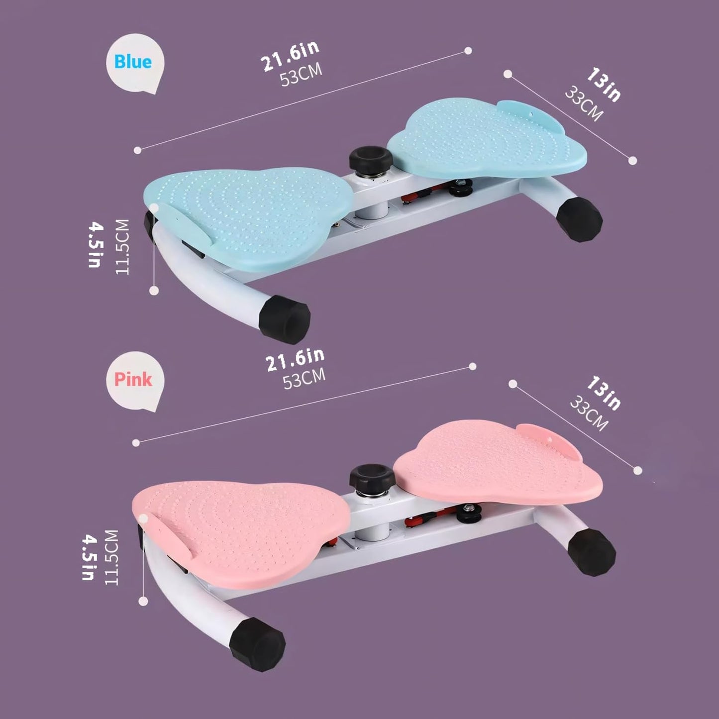 220 lbs Noiseless Anti-Slip Waist Twister Board - Ab Machine with Resistance Bands for Core Exercise & Slimming Waist, Home Gym Equipment Women & Men