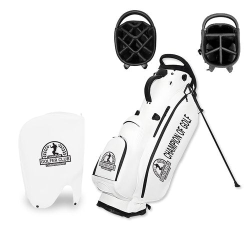 Custom Golf Bag PU Leather Personalized Stand Golf Bag Lightweight Waterproof Design, Multiple Pockets & Strap, Club Travel Gift for Men/Women