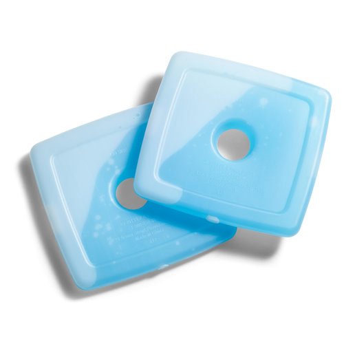 Cool Coolers by Fit + Fresh, 4 Pack Slim Ice Packs, Space Saving Reusable Ice Packs for Lunch Boxes or Coolers, Blue, Single Pack