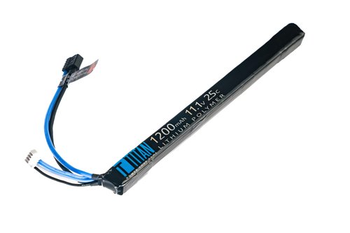 Titan LiPo 1200mAh 11.1v 25C AK Style Stick T-Plug