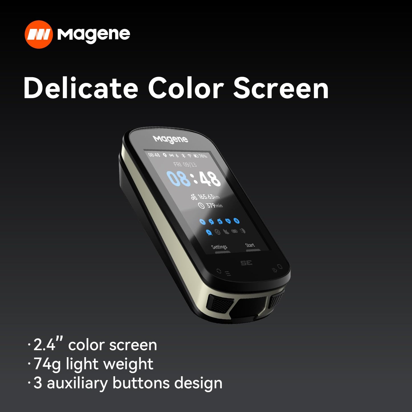 Magene C506SE Wireless GPS Bike Computer - 2.4" Color Screen, Route Navigation, Bluetooth & WiFi, Fast 5s Positioning, Supports 9 Cycling Devices