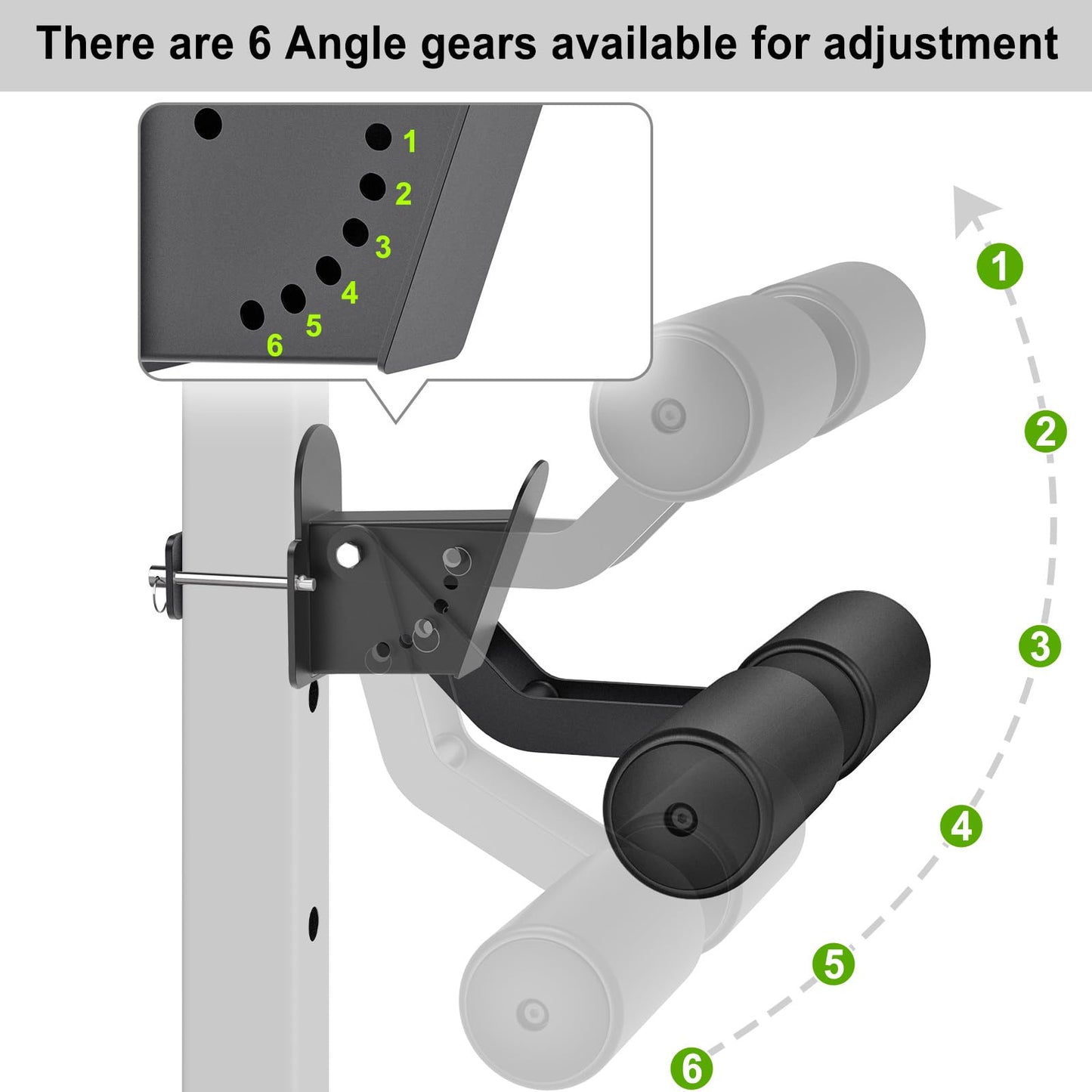Lifeswell Nordic Hamstring Curl Attachment for 3"x3" Power Rack with 1" or 5/8" Hole, 6 Height Adjustable Leg Hold Down with Leather Surface for Home Gyms