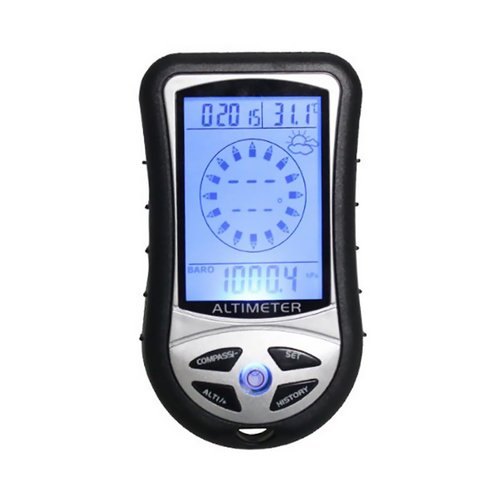 DAGIJIRD Electronic Digital Altimeter 8 in 1 Multifunction LCD Backlight Mini Altimeter Barometer Compass Thermometer Weather Forecast Calendar