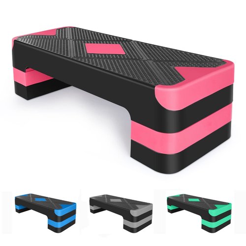 HaoKang Adjustabl Aerobic Stepper Fitness Step Platform Health Workout for Sports Training Black-Red