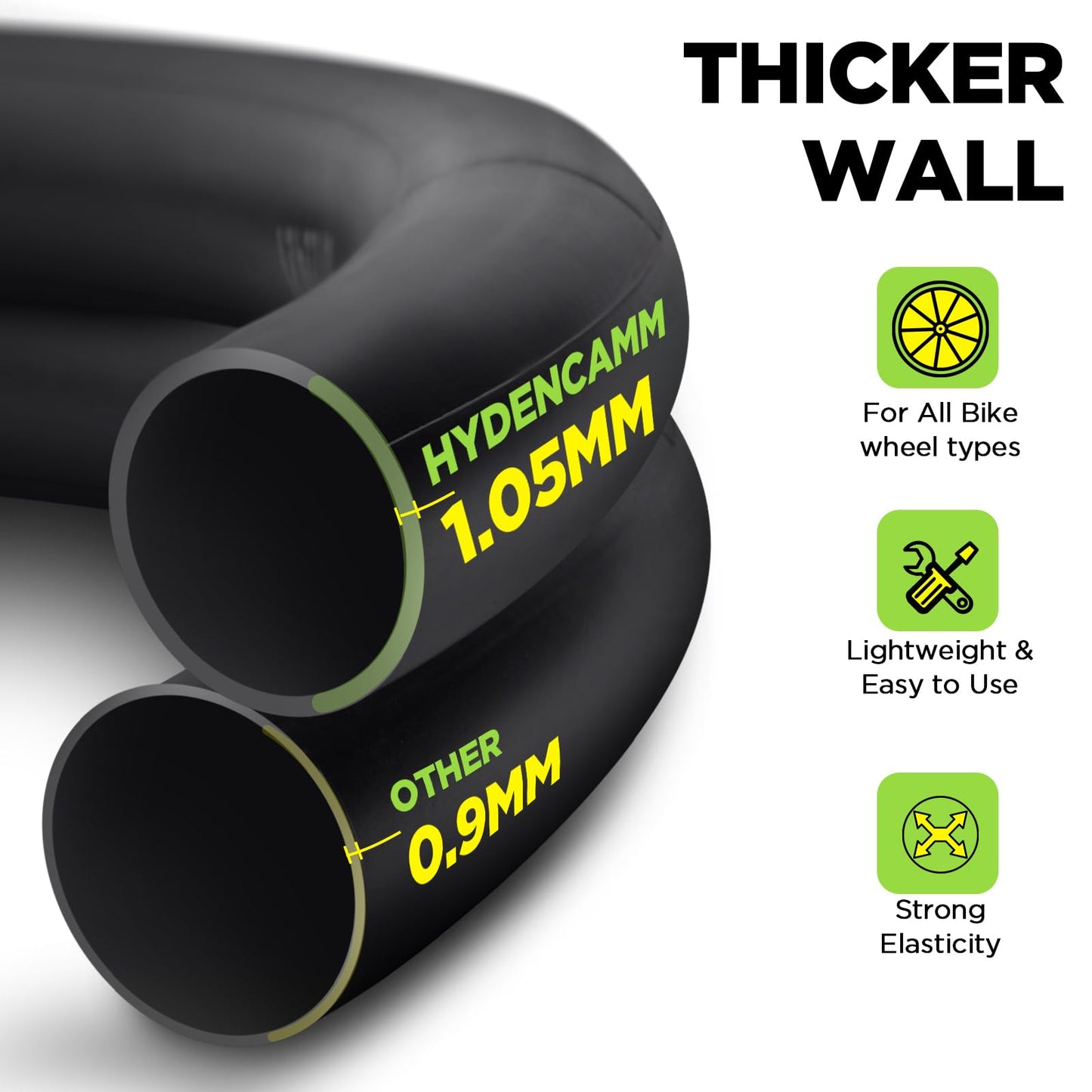 Hydencamm 2 Pack 700x20-25c FV48mm Presta Valve Bike Inner Tube 700c, Butyl 700x20C/23C/24C/25C with 2 Tire Levers, 700 cc Bike Tube Compatible with 700x20C 700x23C 700x24C 700x25C Road Bike Tubes