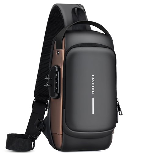 Rcrirth Sling Bag for Men | Anti-theft Crossbody Bag - PU Leather Crossbody Shoulder Chest Bag for Daily use