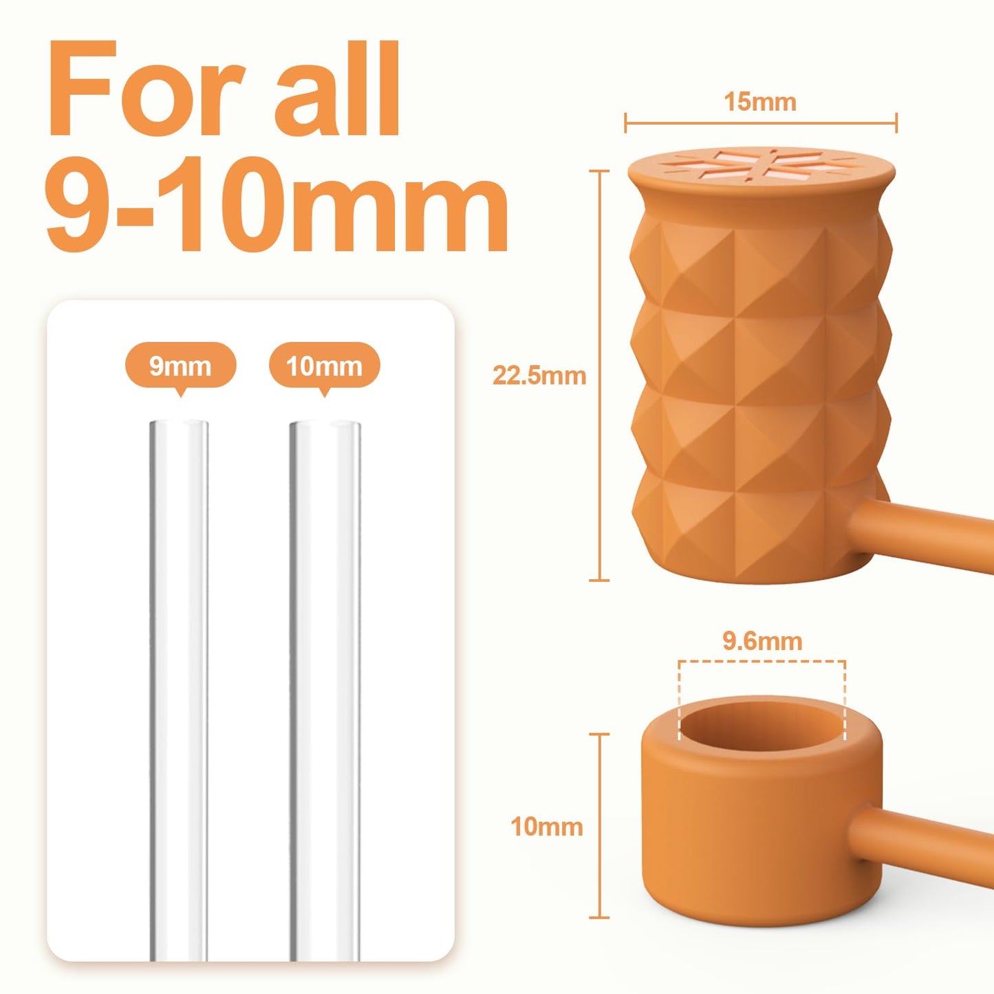 6Pcs 0.39in/10mm Silicone Straw Covers Cap Compatible with Stanley Cup 40 & 30 oz, Reusable Dust-Proof Straw Toppers for Tumbler with Handle, Multicolor