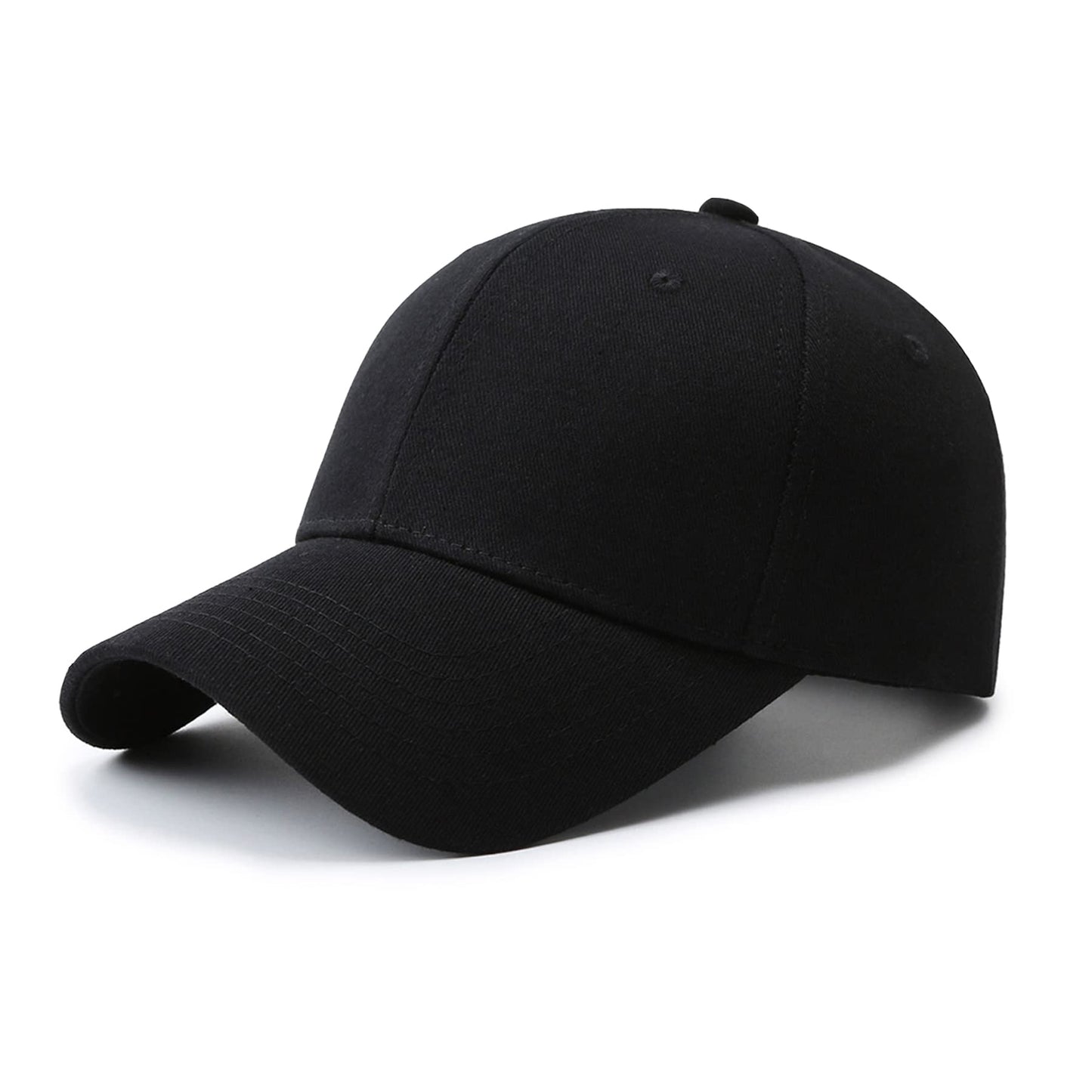 NPQQUAN Baseball Cap Structured Front Panels Golf Dad Trucker Hats for Men Women Black