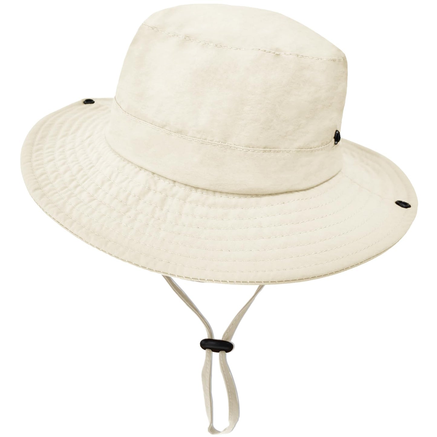 Outdoor Kids Sun Hat UPF 50+ Quick Dry Foldable Bucket Hat Lightweight Adjustable Fishing Safari Hat for Girls and Boys Beige